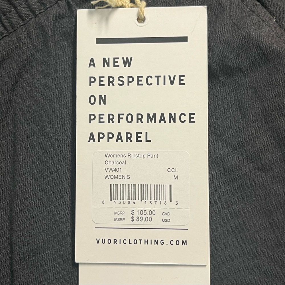 VUORI NWT WOMEN’S RIPSTOP PANTS HIKING CHARCOAL GRAY SMALL MEDIUM LARGE - Picture 9 of 15